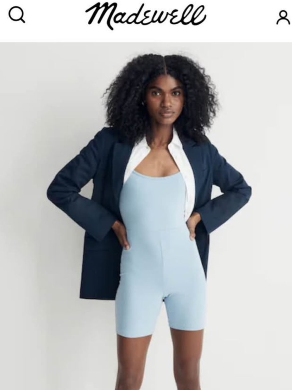🩵NWT Madewell Light Blue Romper🩵